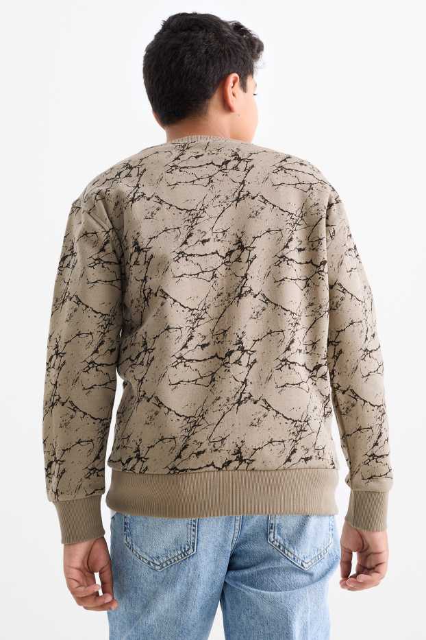 Kinderen: jongens - Sweatshirt - met patroon - taupe