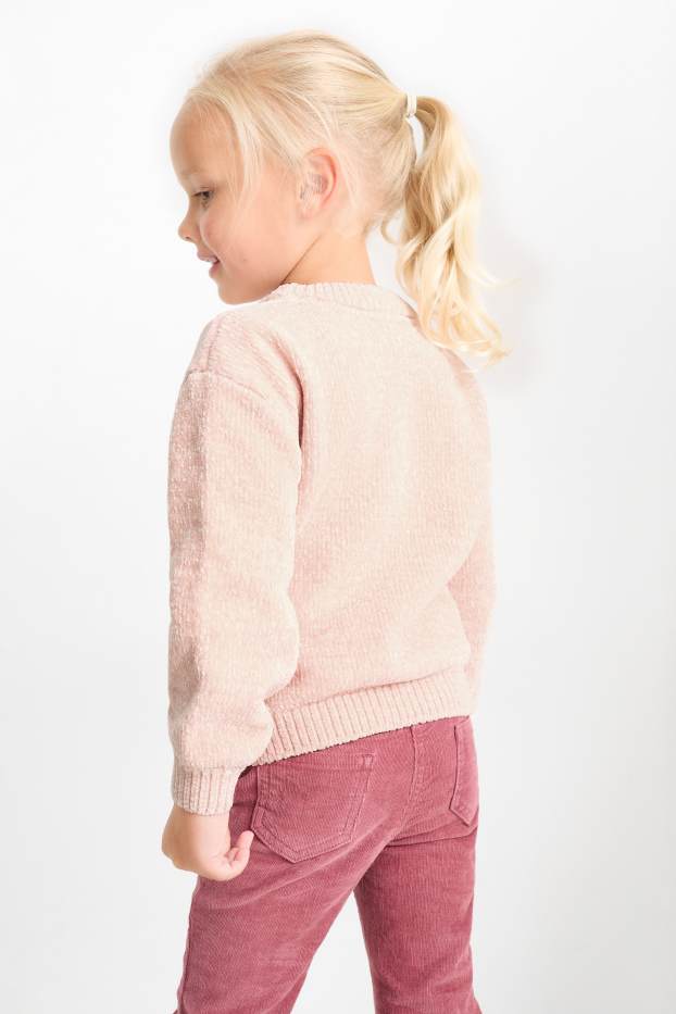 Enfants filles - Ours polaire - pullover de Noël - rose