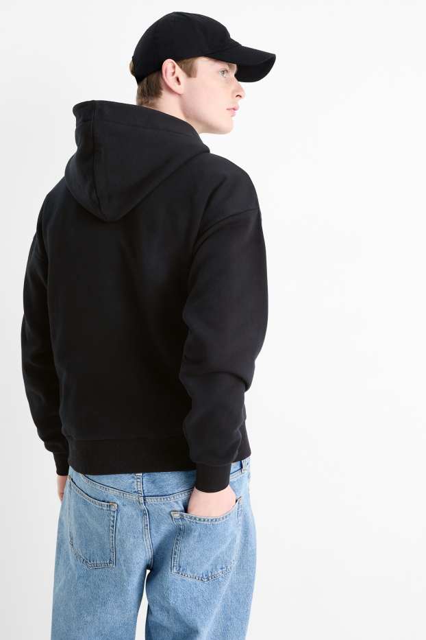Mężczyźni - Bluza oversize z kapturem - czarny