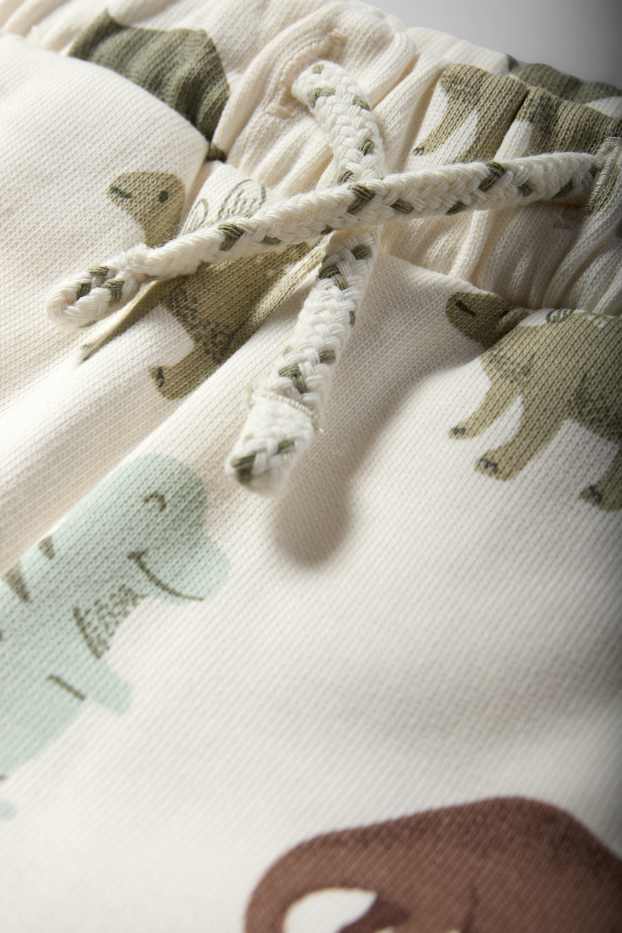 Neonati - Dinosauri - pantaloni sportivi per neonati - bianco crema