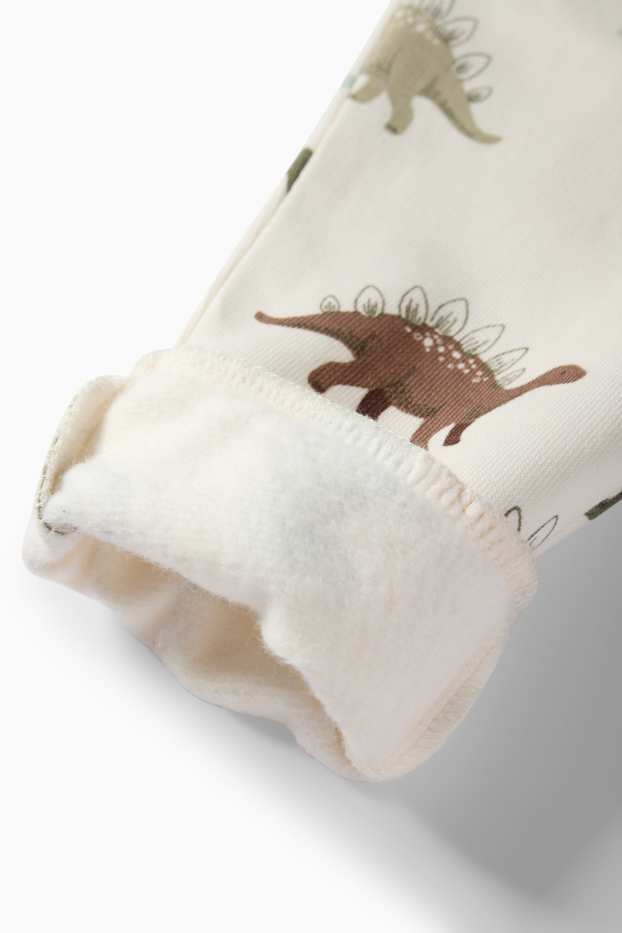 Neonati - Dinosauri - pantaloni sportivi per neonati - bianco crema