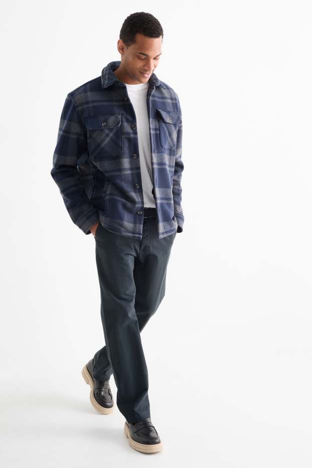 Herren - Chino mit Gürtel - Regular Fit - dunkelblau