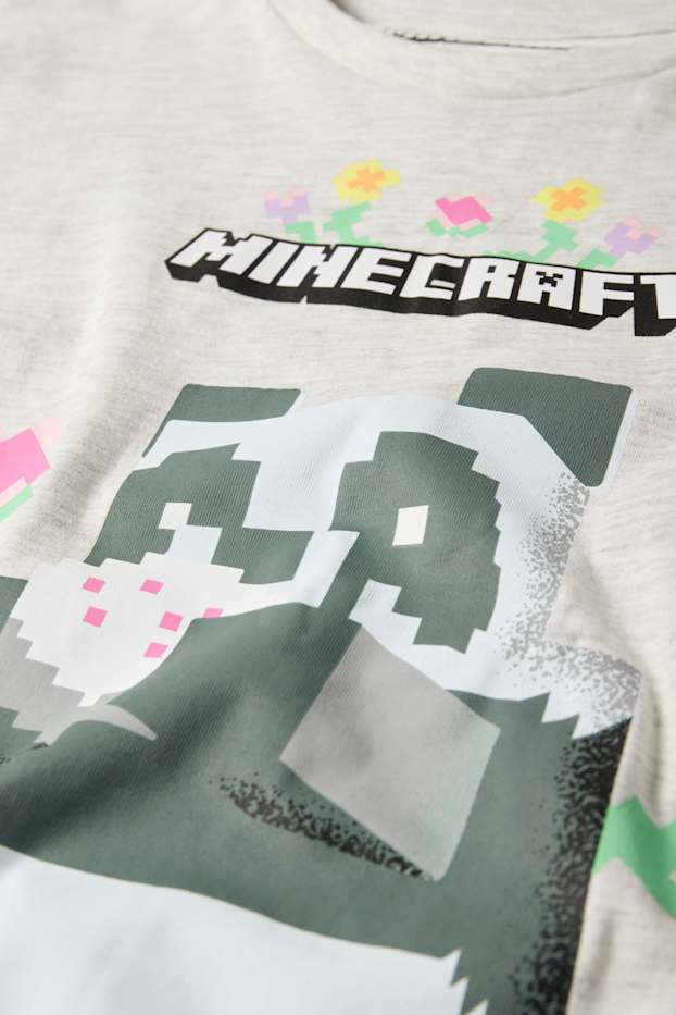 Děti - dívky - Minecraft - pyžamo - 2dílné - světle šedá