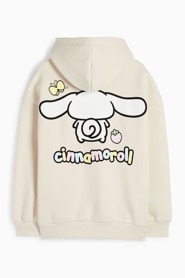 Děti - dívky - Cinnamoroll - mikina s kapucí - světle béžová