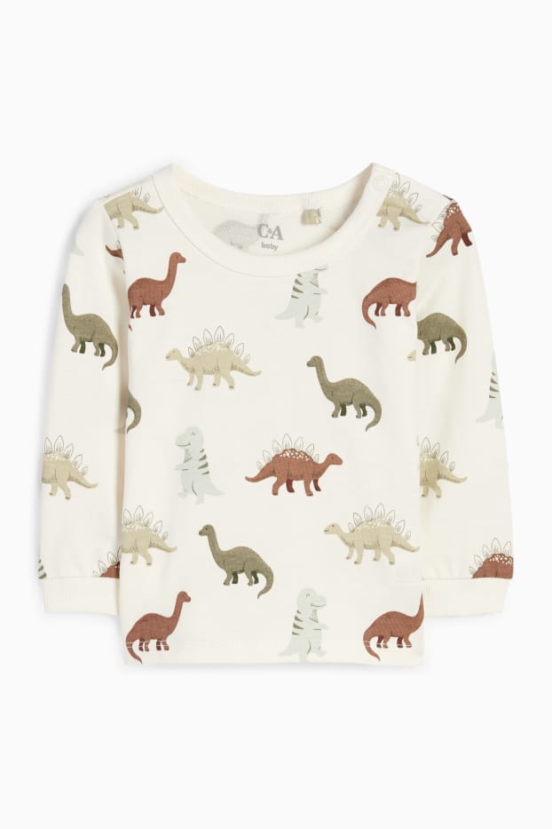 Baby Jungen - Dino - Baby-Sweatshirt - cremeweiss