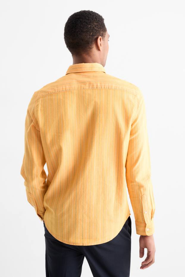 Herren - Hemd - Regular Fit - gestreift - orange
