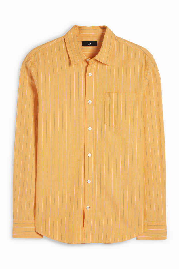 Herren - Hemd - Regular Fit - gestreift - orange