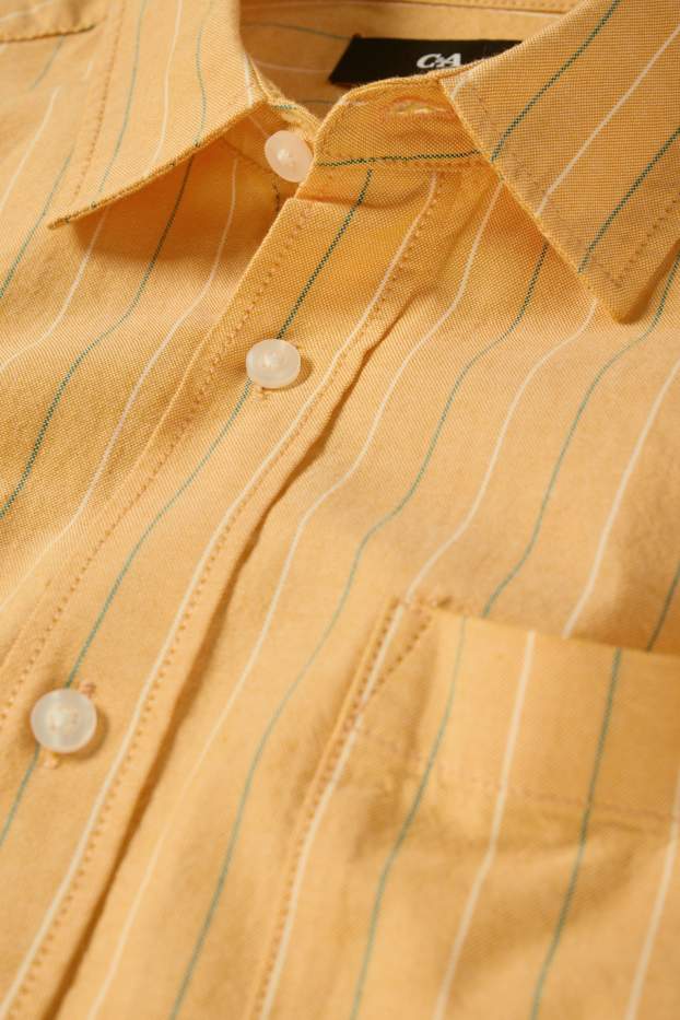 Herren - Hemd - Regular Fit - gestreift - orange