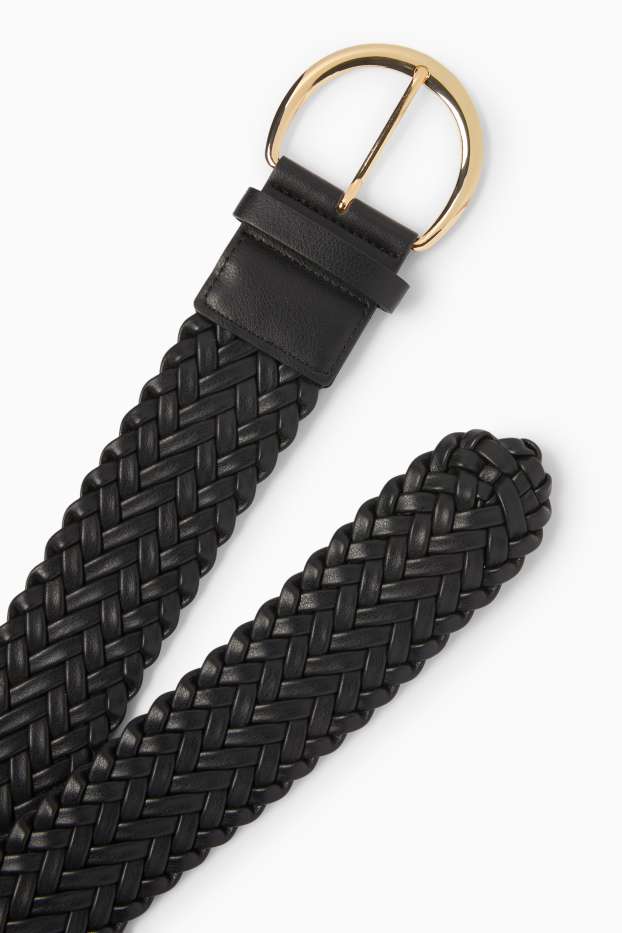 Women - Waist belt - faux leather - black