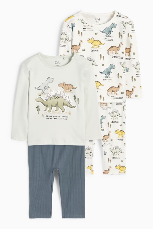 Baby Boys - Multipack of 2 - dinosaur - baby pyjamas - 4 piece - mint green