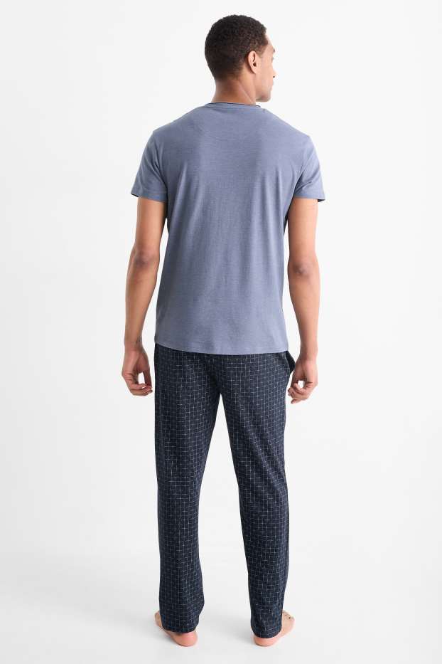 Heren - Pyjama - donkerblauw