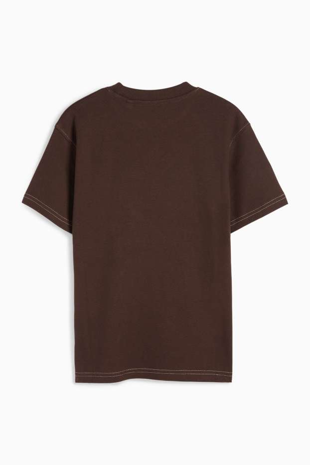 Kinder Jungen - Skater - Kurzarmshirt - dunkelbraun