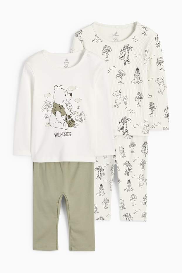 Bebeluși - băieți - Multipack 2 buc. - Winnie de Pluș - pijama bebeluși - 4 piese - verde mentă