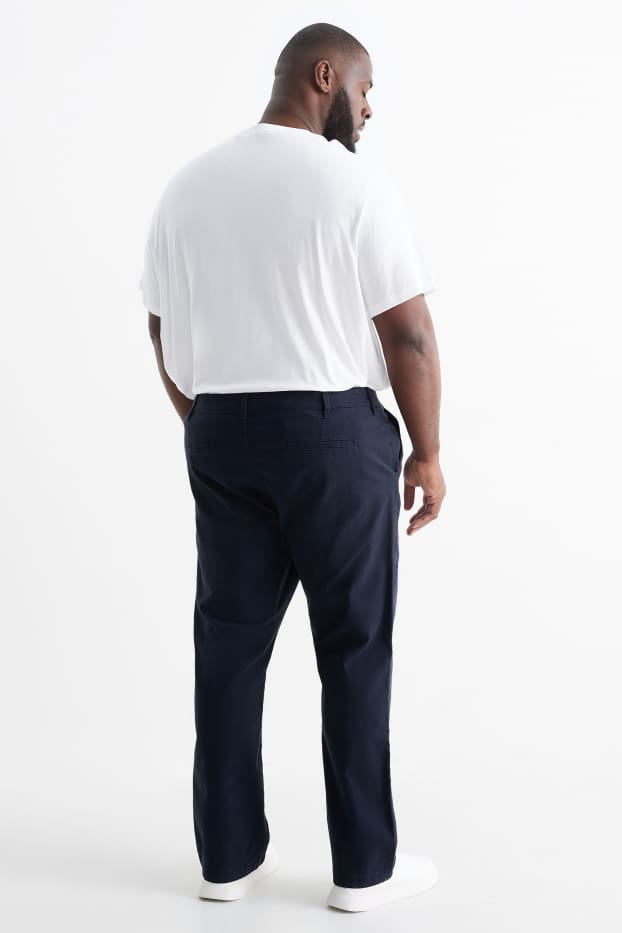 Pánské - Kalhoty chino - regular fit - tmavomodrá