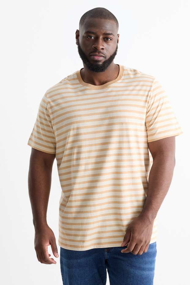 Herren - T-Shirt - gestreift - beige