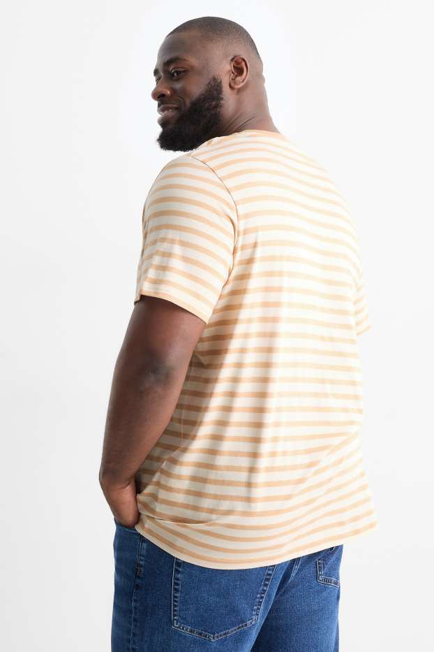 Herren - T-Shirt - gestreift - beige