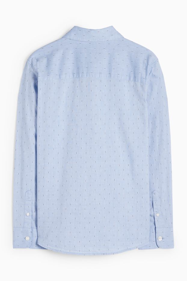 Kinder Jungen - Hemd - Minimal-Print - hellblau