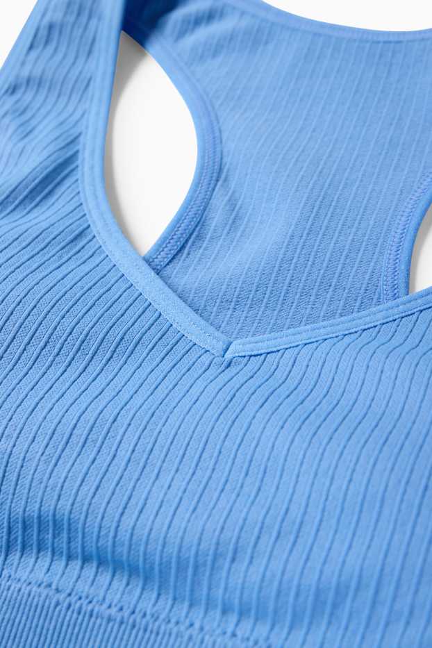 Femmes - Soutien-gorge de sport - ampliforme - sans coutures - bleu