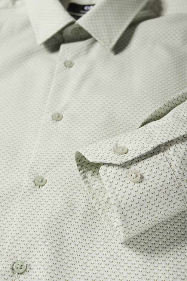 Hommes - Chemise de bureau - regular fit - col kent - facile à repasser - à motif - vert menthe