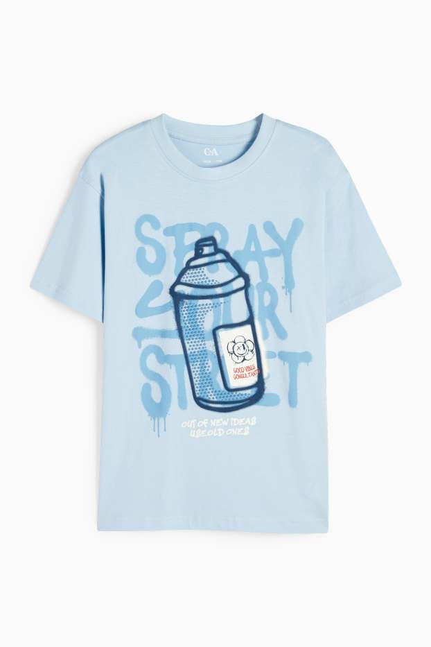 Enfants garçons - Graffiti - T-shirt - bleu clair