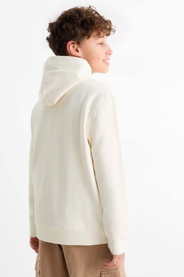 Kinderen: jongens - Graffiti - hoodie - crème wit