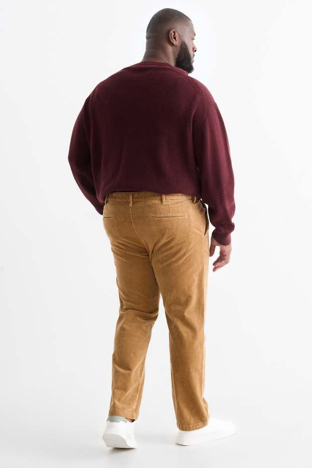 Home - Pantalons de pana - regular fit - marró clar