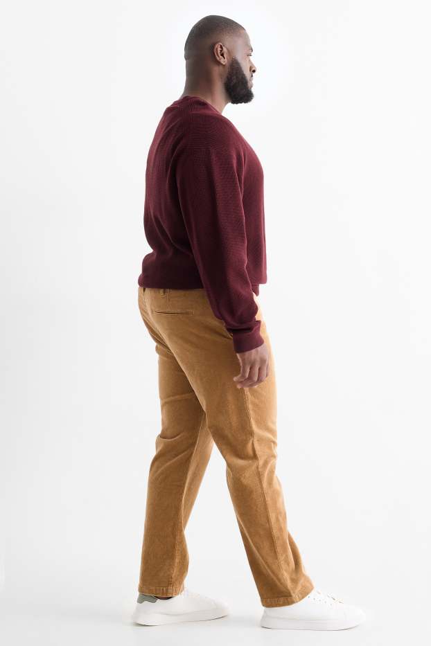 Home - Pantalons de pana - regular fit - marró clar