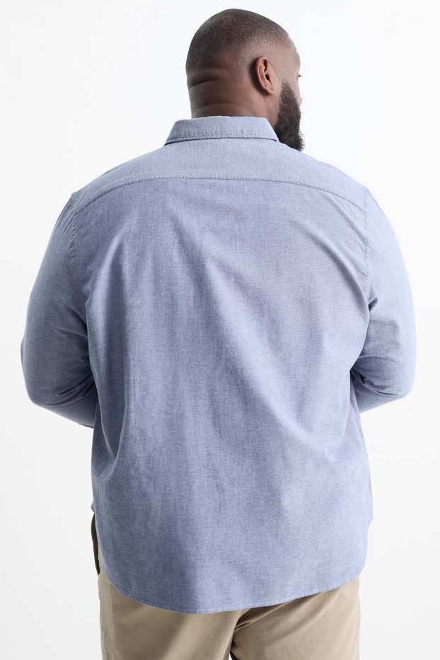 Home - Camisa - regular fit - button-down - blau fosc