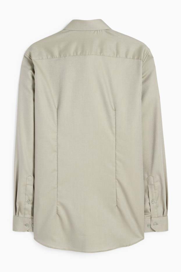 Hommes - Chemise de bureau - slim fit - col kent - facile à repasser - vert clair