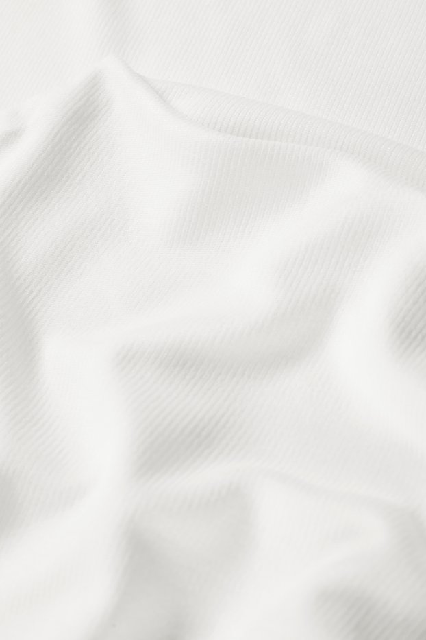 Damen - Langarmshirt - gerippt - weiß