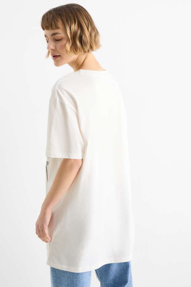 Dames - T-shirt - crème wit