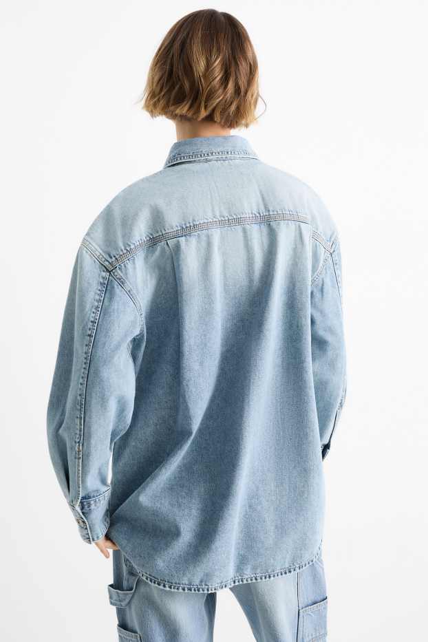 Damen - Jeansbluse - helljeansblau