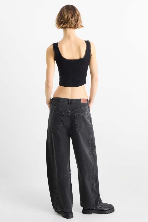 Damen - Balloon Jeans - Mid Waist - jeansgrau