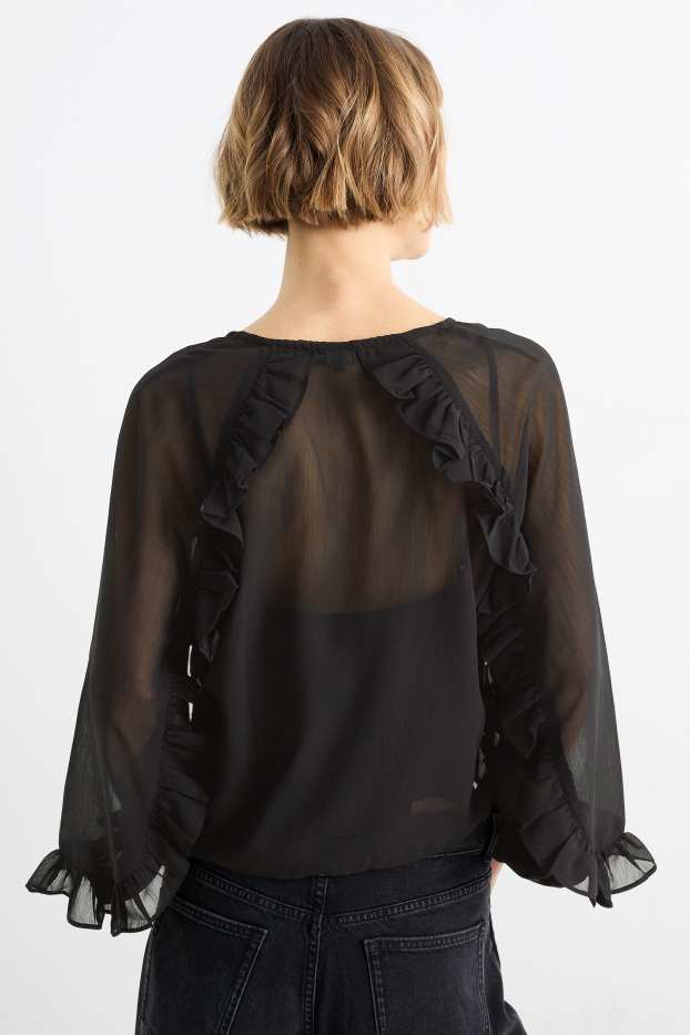 Women - Chiffon blouse - black