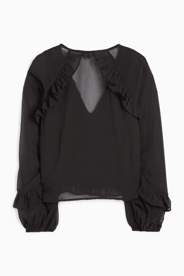 Women - Chiffon blouse - black