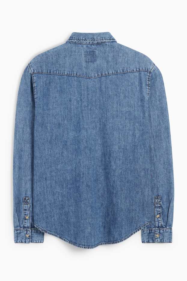 Hommes - Chemise en jean - regular fit - col kent - jean bleu