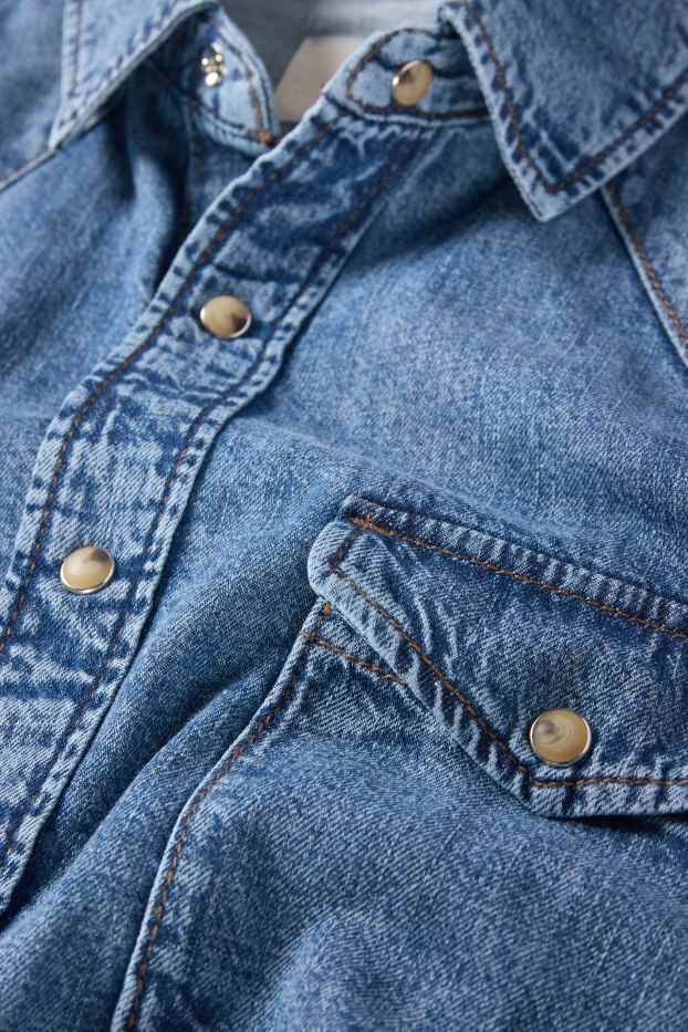 Hommes - Chemise en jean - regular fit - col kent - jean bleu