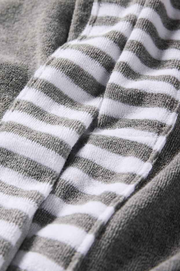 Femmes - Peignoir en éponge à capuche - gris foncé