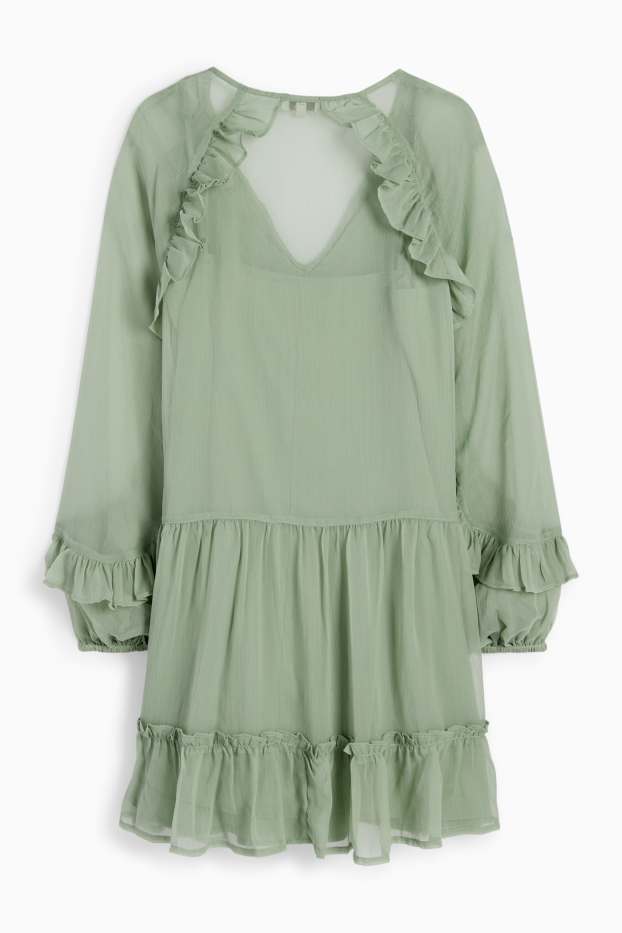 Damen - Chiffon-Kleid - grün