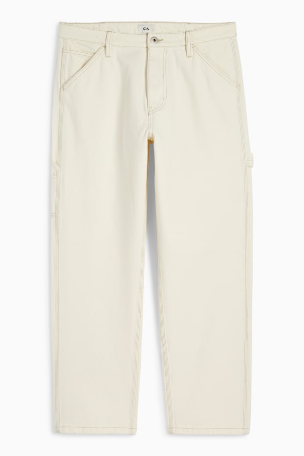 Heren - Relaxed jeans - licht beige