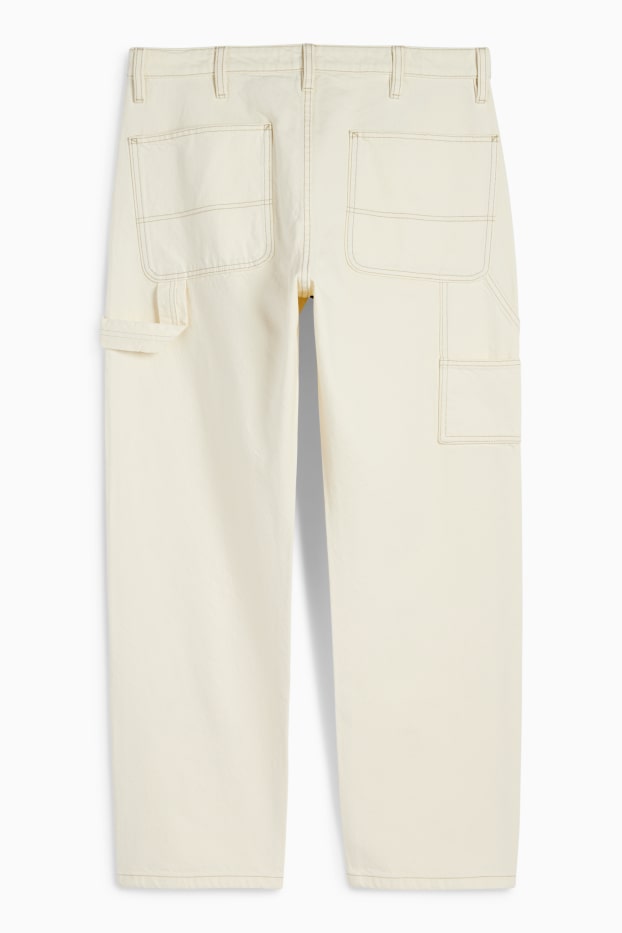 Heren - Relaxed jeans - licht beige