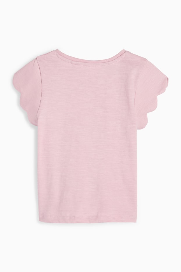 Kinder Mädchen - Blume - Kurzarmshirt - rosa