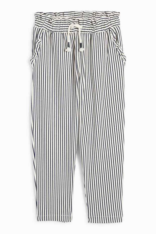 Enfants filles - Pantalon de toile - à rayures - bleu foncé / blanc crème