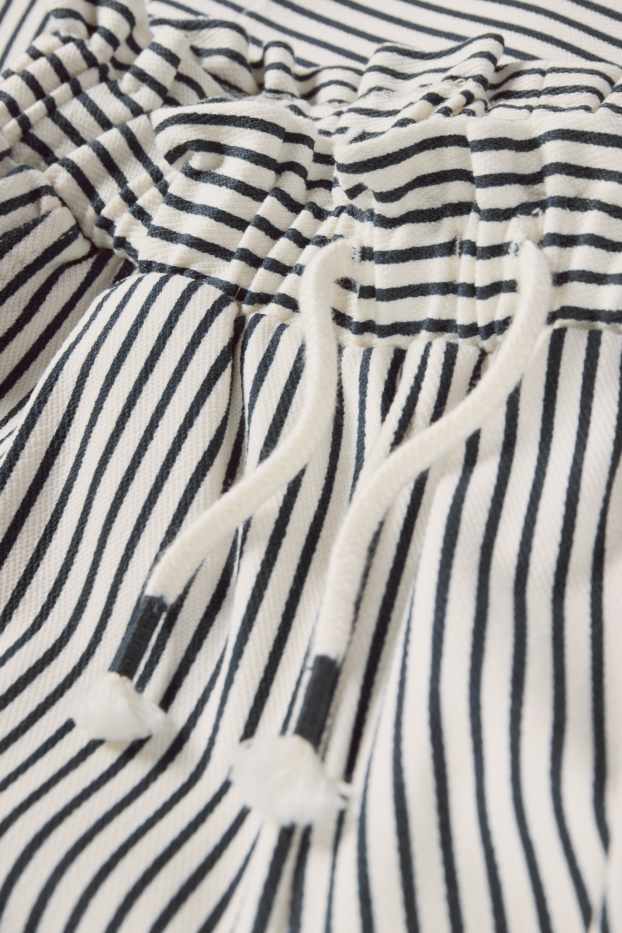 Enfants filles - Pantalon de toile - à rayures - bleu foncé / blanc crème