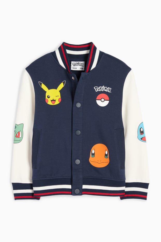 Enfants garçons - Pokémon - veste style universitaire - bleu foncé