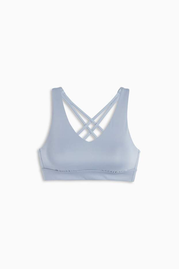 Dames - Sport-BH - gewatteerd - 4 Way Stretch - blauw