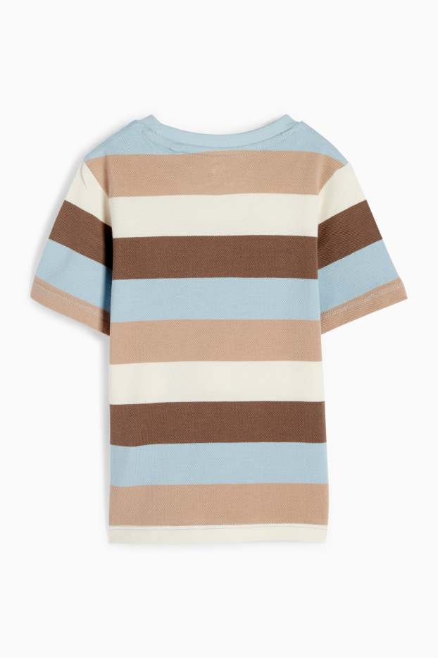 Enfants garçons - T-shirt - à rayures - blanc crème