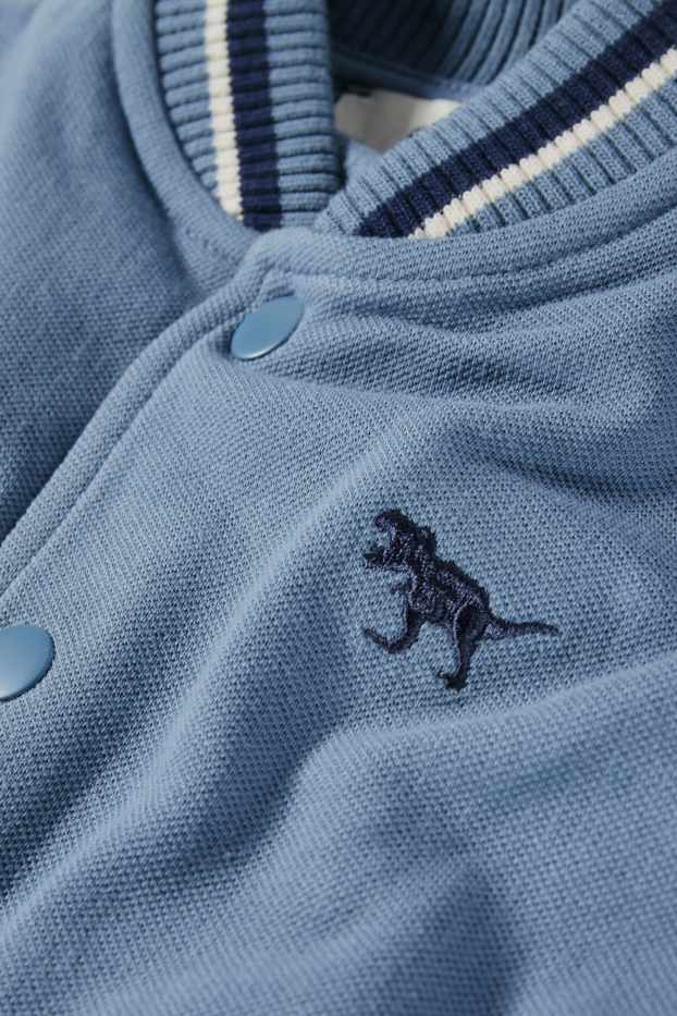 Bambini - Dinosauro - giacca stile college - blu