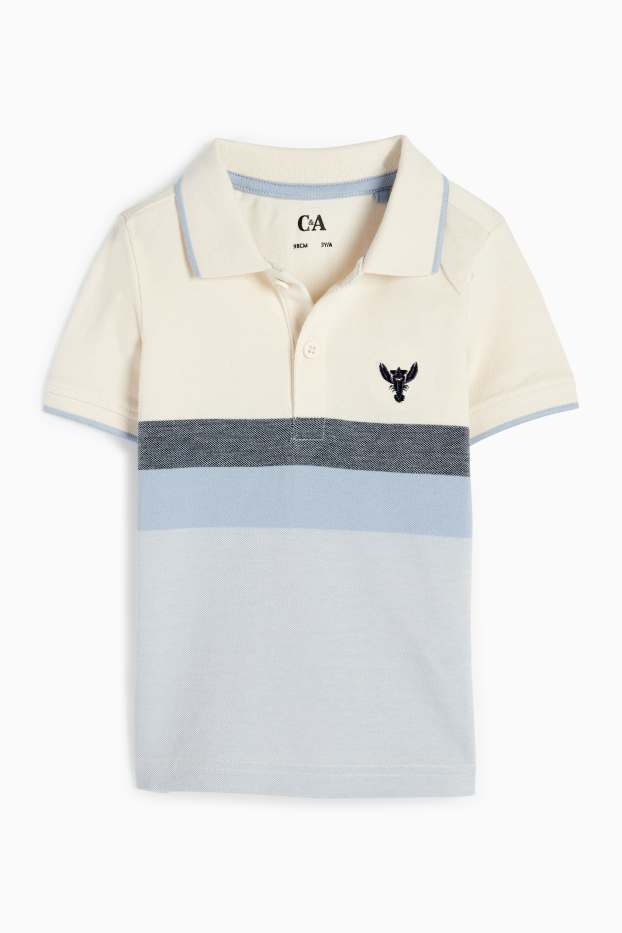 Enfants garçons - Polo - à rayures - blanc crème