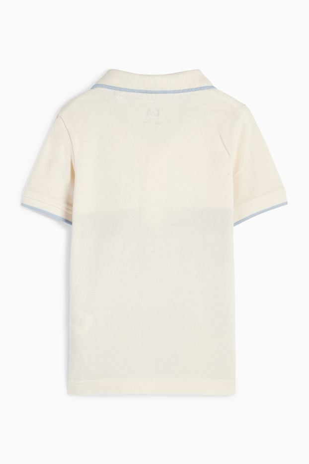 Enfants garçons - Polo - à rayures - blanc crème